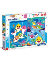 Puzzle Super 3x48 Baby Shark - Clementoni