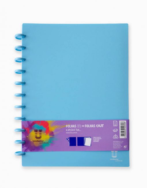 Caderno Inteligente Unikolor, A4 Cor Pastel Azul