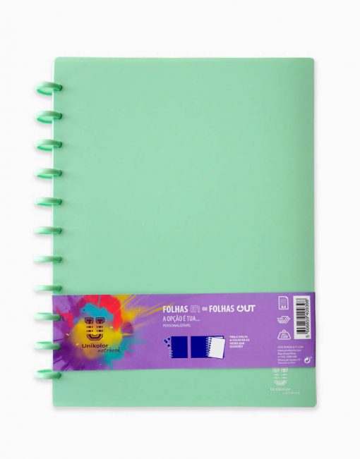Caderno Inteligente Unikolor, A4 Cor Pastel Verde