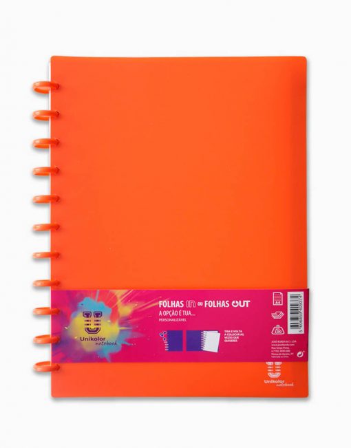 Caderno Inteligente Unikolor, A4 Cores Fortes, laranja