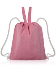 Saco mochila com alças algodão reciclado - Rosa