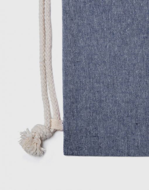 Saco mochila com alças algodão reciclado - Azul Marinho