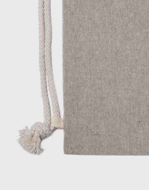 Saco mochila com alças algodão reciclado - cinza Claro
