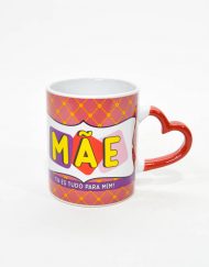 Caneca Rosa Mãe Asa Coração