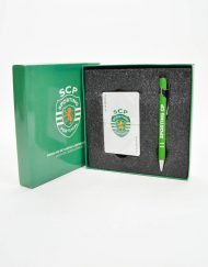 Conjunto Esferográfica e Bralho de Cartas Sporting