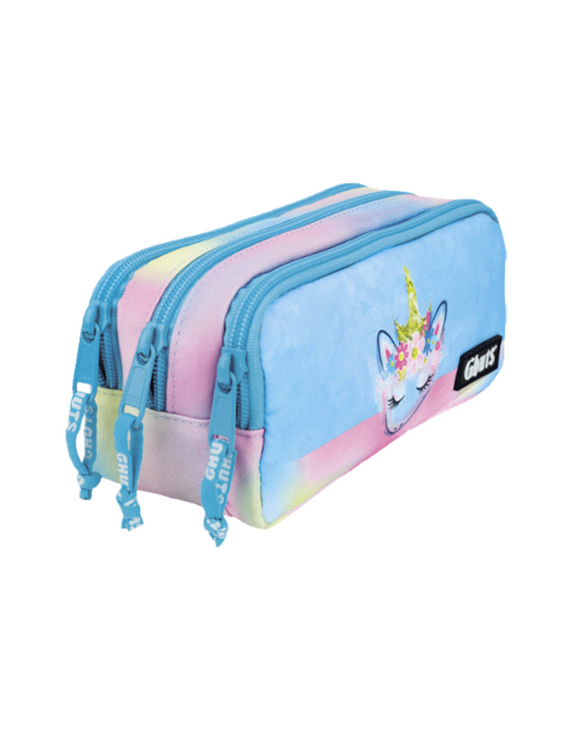 Estojo três compartimentos Ghuts, Miss Unicorn