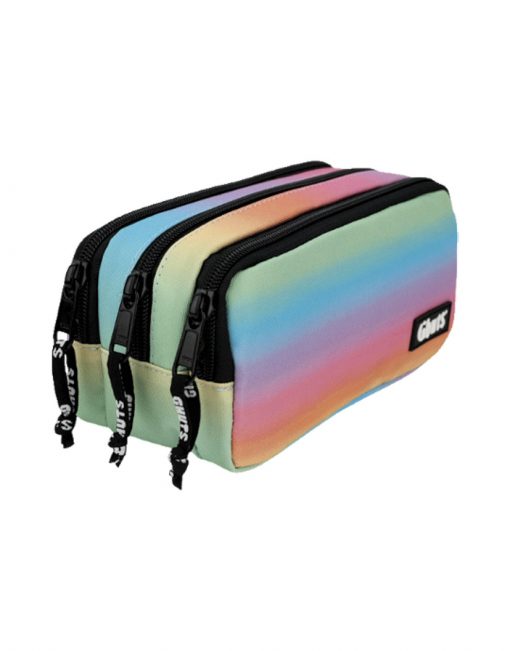 Estojo três compartimentos Ghuts, Plain Rainbow