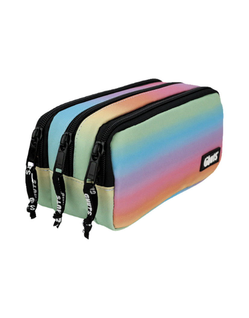 Estojo três compartimentos Ghuts, Plain Rainbow