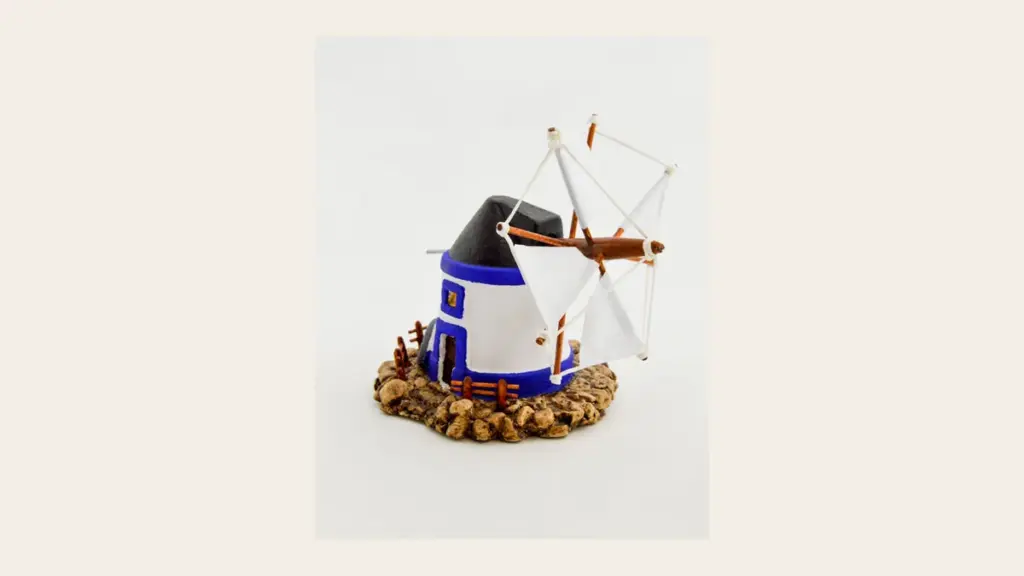 Moinho de vento decorativo em cimento para jardim
