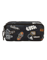 Estojo de três compartimentos Ghuts, Sk8 Stickers